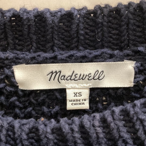 Madewell Navy French Quarter Pullover Sweater Size XS - Picture 9 of 13